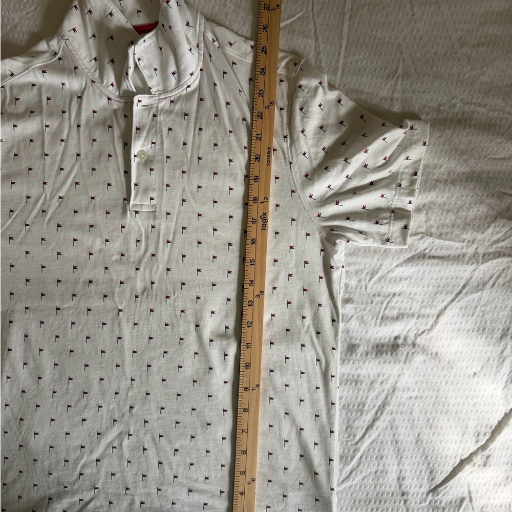 UNTUCKit White Polo with Red Flag Print - Picture 7 of 7